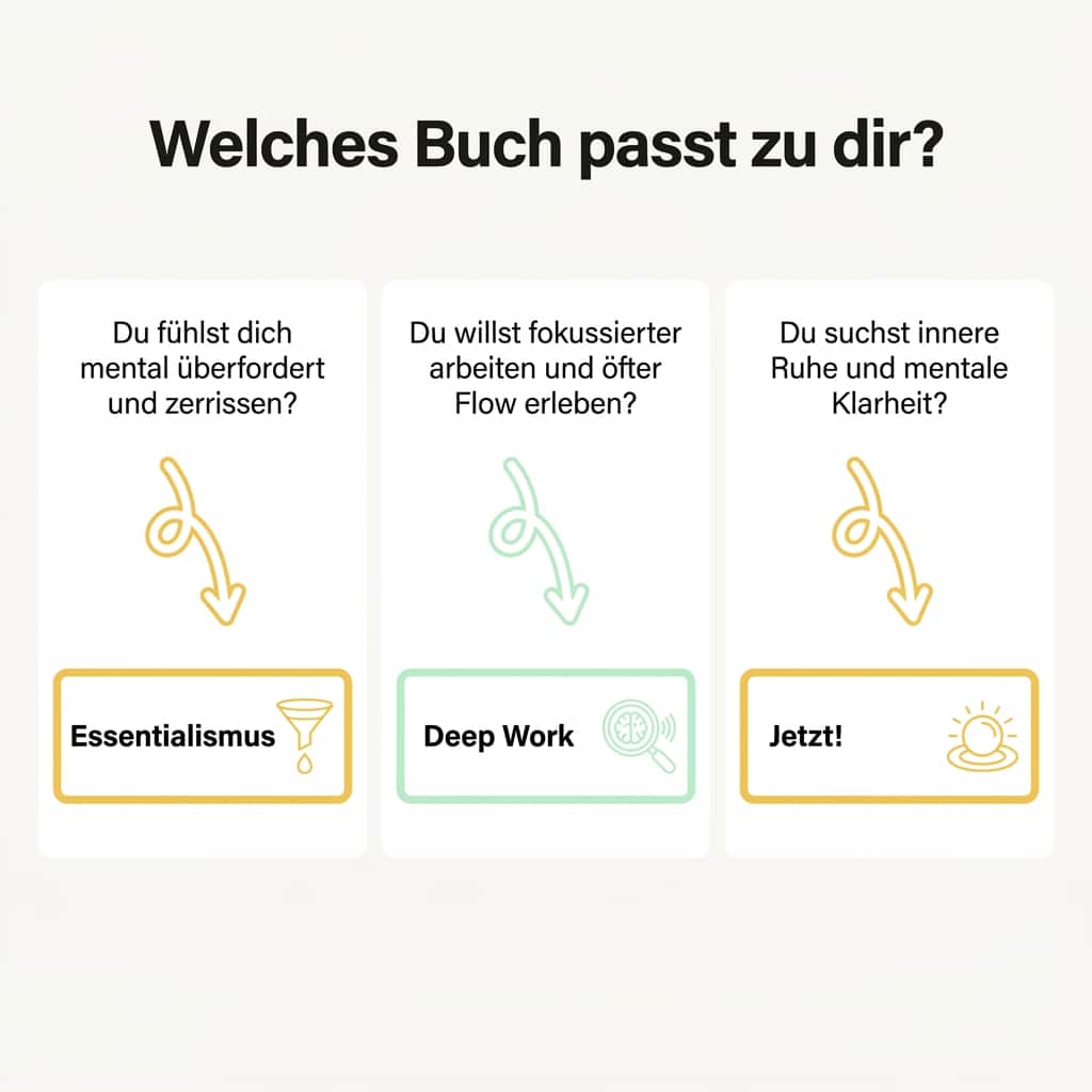 Welches Buch passt zu mir? Für Innere Klarheit, gegen Mentale Überforderung, für Flow mentale Klarheit und innere Ruhe
