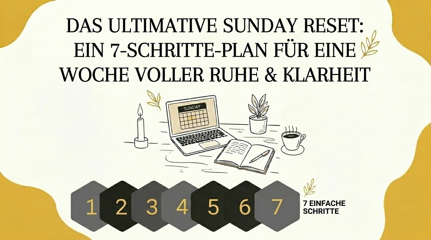 Blog Beitrags Bild, Der Ultimative Sunday Reset Guide. 7 einfache Schritte