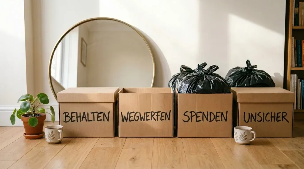 Vier-Karton-system-Kleiderschrank-ausmisten