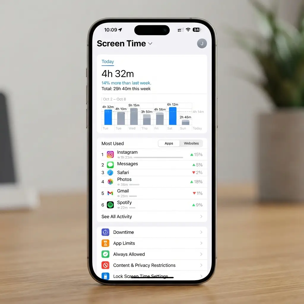 Iphone Bildschirmzeit Analyse zur Vorbereitung auf den digital detox